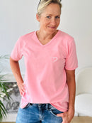 Herzlein® T-Shirt mit "Herzchen-Stick" in Coral
