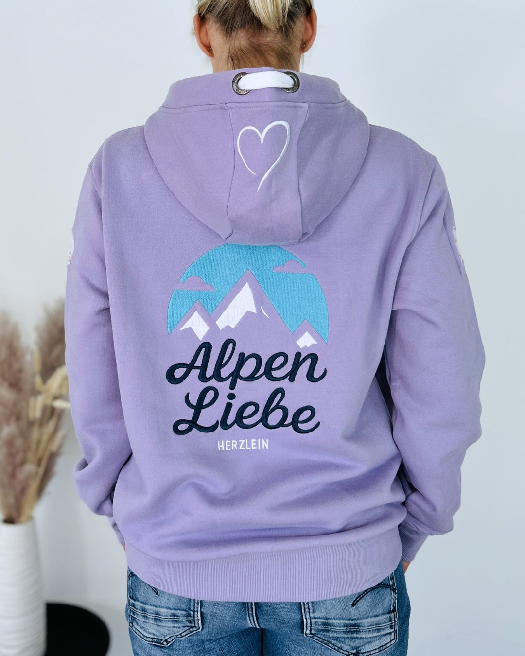 Herzlein® Hoodie "Alpenliebe" in Lavendel