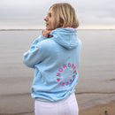 Herzlein Sweatjacke mit Reißverschluss aus Baumwolle Hoodie Kapuzenpullover für Damen Damenhoodie Nordsee Liebe in Pastell Blau