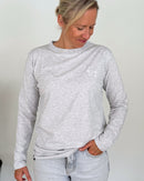 Herzlein® Longsleeve-Shirt mit Schmetterling in Grau meliert