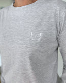 Herzlein® Longsleeve-Shirt mit Schmetterling in Grau meliert