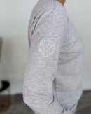 Herzlein® Longsleeve-Shirt mit Schmetterling in Grau meliert