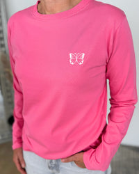 Herzlein® Longsleeve-Shirt mit Schmetterling in Pink