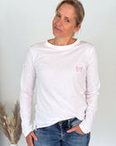 Herzlein® Longsleeve-Shirt mit Schmetterling in Weiß