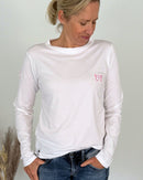 Herzlein® Longsleeve-Shirt mit Schmetterling in Weiß