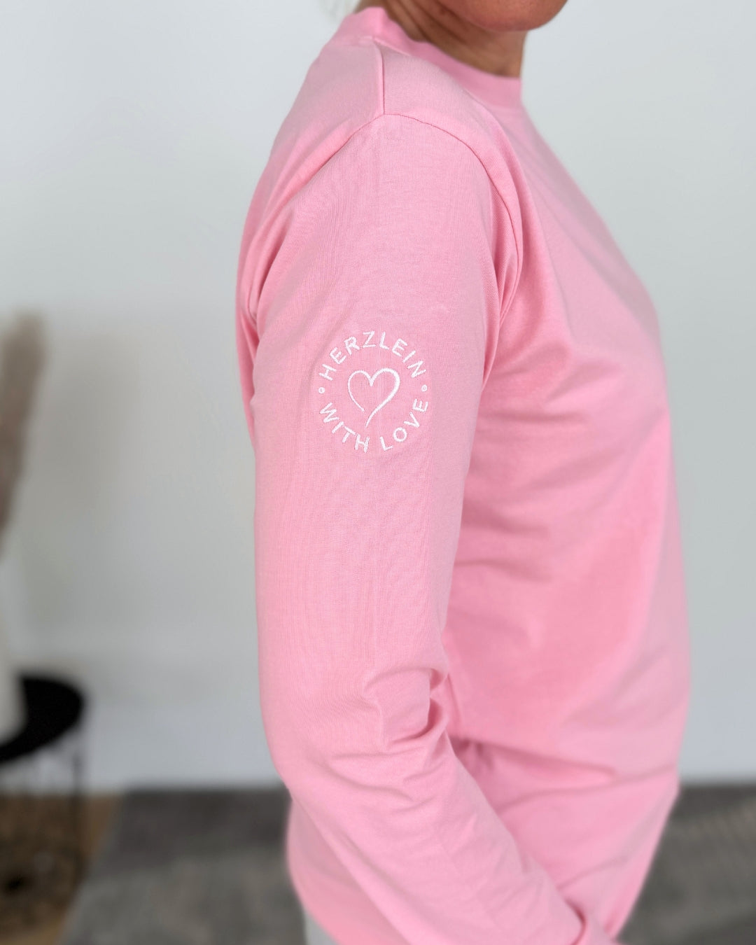 Herzlein® Longsleeve-Shirt mit Smiley in Rosa