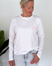 Herzlein® Longsleeve-Shirt mit Smiley in Weiß