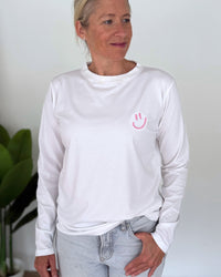 Herzlein® Longsleeve-Shirt mit Smiley in Weiß