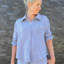 Herzlein Musselin Blouse aus Baumwolle mit Herzchen Stick in Grau Steingrau