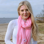 Herzlein® Musselin Tuch Musselintuch Musselintücher Halstuch Damentuch Schal Baumwolle für Damen in Rosa