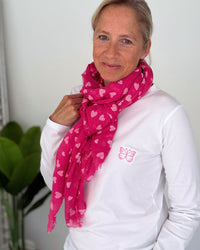 Herzlein® Musselintuch mit Herzchen in Pink