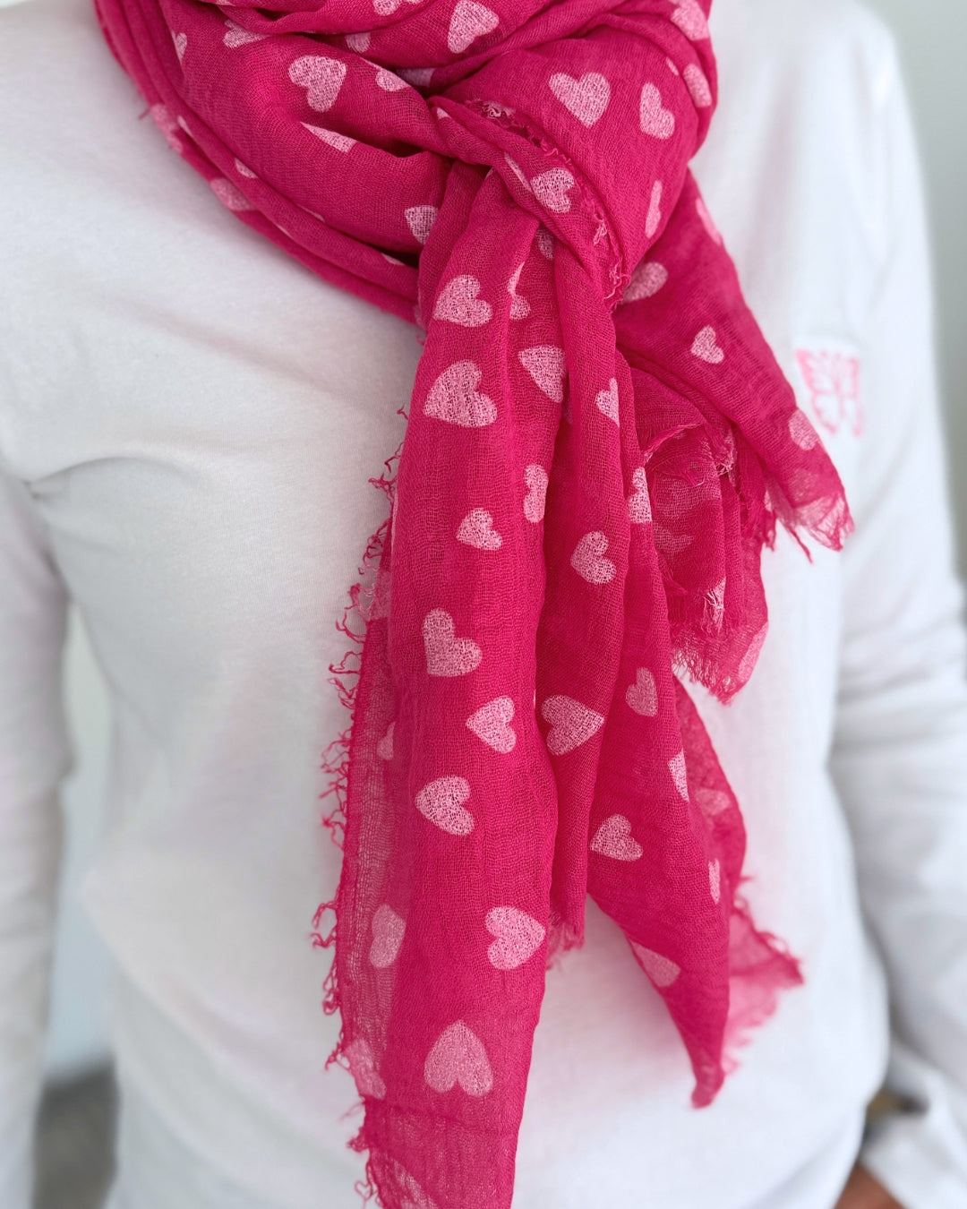 Herzlein® Musselintuch mit Herzchen in Pink
