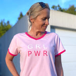 Herzlein® T-Shirt "GRL PWR" Print in Pink aus Baumwolle Shirt für Damen in Rosa