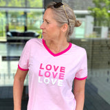 Herzlein® T-Shirt "LOVE" aus Baumwolle Shirt für Damen Damenshirt in Rosa