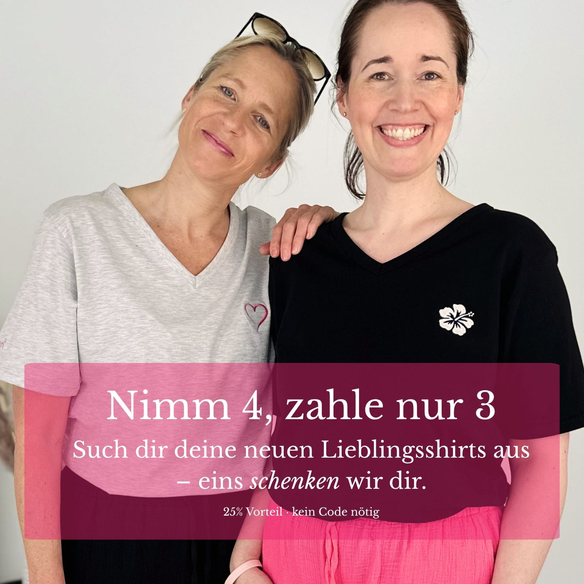 Aktuelles Angebot: Nimm 4 Shirts und zahle nur 3