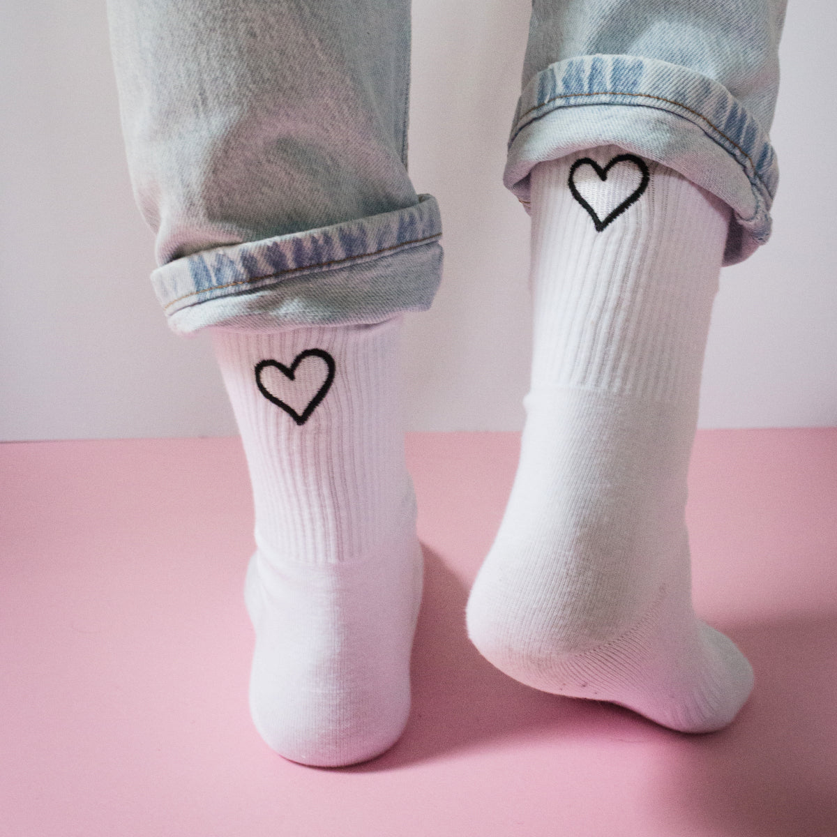 2 Paar Herzlein® White Socks "Heart"