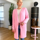 Herzlein® Strickjacke Grobstrick Cardigan für Damen aus Kaschmir und Baumwolle in Rosa