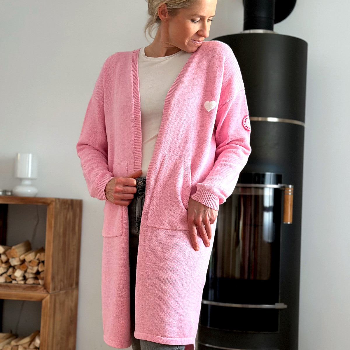 Herzlein® Cardigan "Vanessa" mit Herz in Rosa