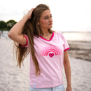 Herzlein® T-Shirt "Rainbow" in Rosa mit Pink aus Baumwolle Shirt für Damen