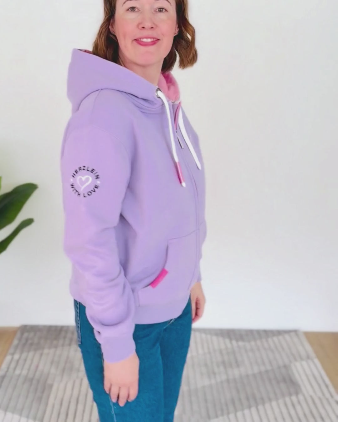 Herzlein® Sweatjacke "Herzchen" in Lavendel