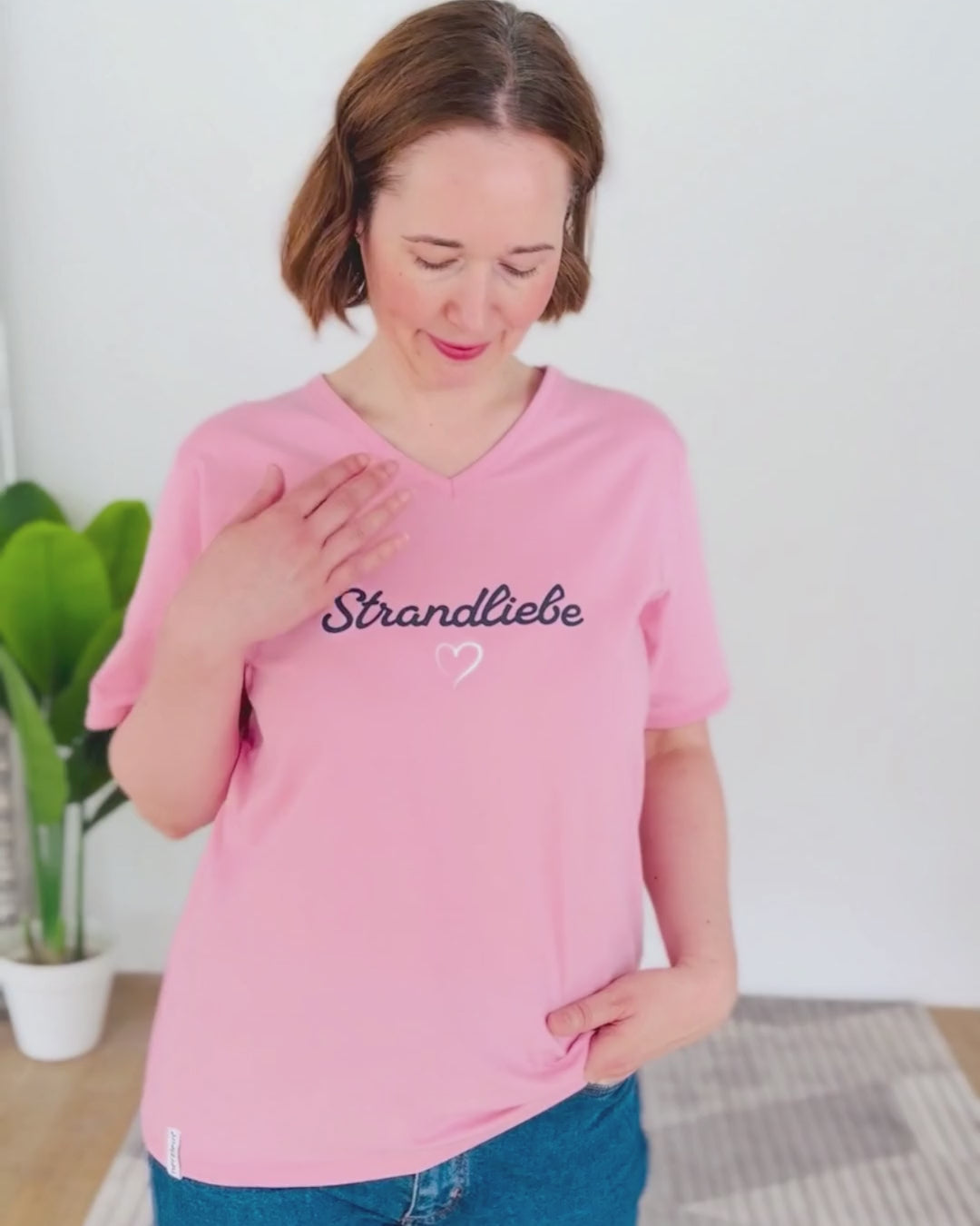 Herzlein® T-Shirt "Strandliebe" in Soft Pink