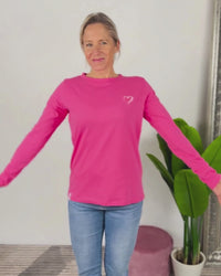 Herzlein® Longsleeve-Shirt mit Herzchen in Pink
