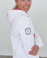 Herzlein® Sweatjacke "Happy Life" in Weiß