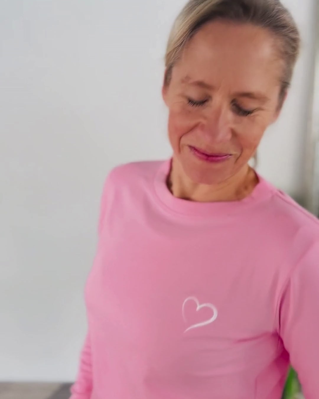 Herzlein® Longsleeve-Shirt mit Herzchen in Rosa