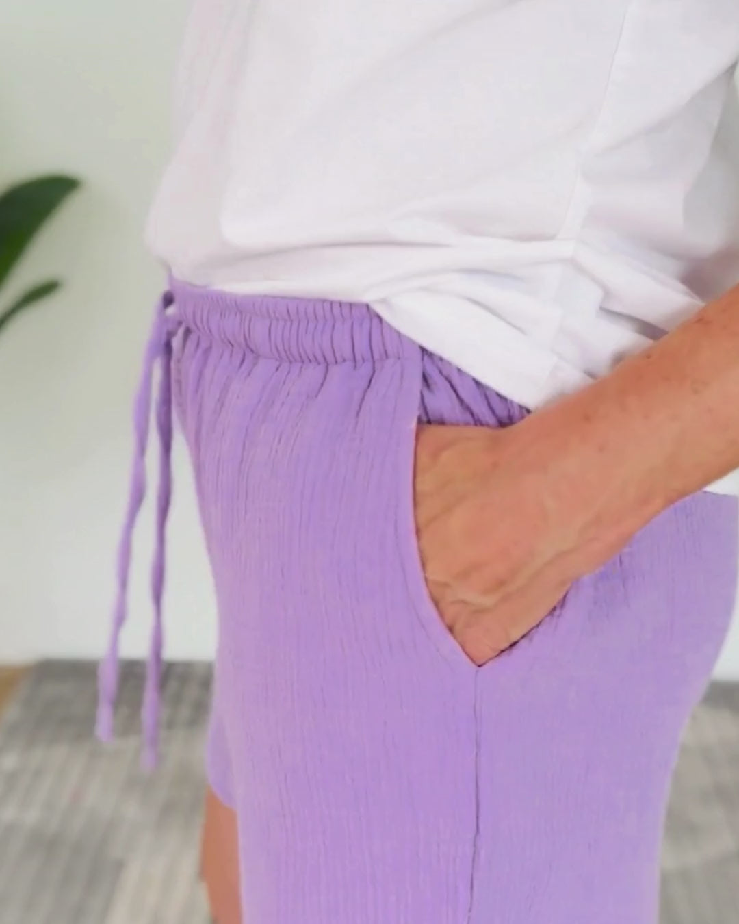 Herzlein® Musselin Shorts in Lavendel
