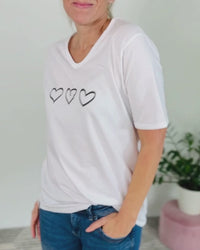 Herzlein® T-Shirt "Drei Herzen" in Weiß