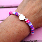 Herzlein® Armband, hübsches Armbändchen mit Herz Herzchen in Silberfarbe