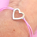 Herzlein® Armband, hübsches Armbändchen mit Herz Herzchen in Silberfarbe