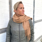 Herzlein® Schal für Winter und Herbst für Damen Frauen in Beige Hellbraun Braun Zimt