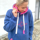 Herzlein® Hoodie in Navy Blau - STAR Kapuzenpulli Kapuzenpullover für Damen Baumwolle