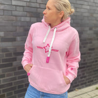 Herzlein® Hoodie in Rosa - STAR Kapuzenpulli Kapuzenpullover Baumwolle