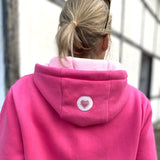 Herzlein® Hoodie in Pink und Rosa mit dem Schriftzug Stick LOVE Baumwolle