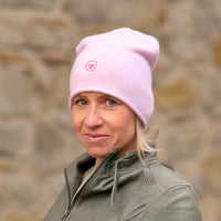 Herzlein® Kaschmir Beanie Mütze in Alt Rosa