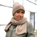 Herzlein® Set von Kaschmir Schal und Mütze in Braun