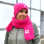 Herzlein® Set von Kaschmir Schal und Mütze in Pink