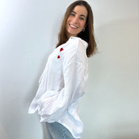 Musselin Blouse "Herzchen" in Weiß