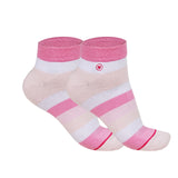 Herzlein Socken Kurzsocken Pink Rosa gestreift Ringelsocken für Damen Baumwolle