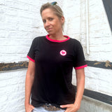 Herzlein® T-Shirt Shirt tshirt für Damen Frauen Mädchen mit Herz in Schwarz
