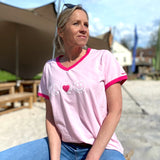 Herzlein® T-Shirt "Peace" in Rosa mit Pink aus Baumwolle Shirt für Damen