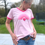 Herzlein® T-Shirt "Rainbow" in Rosa mit Pink aus Baumwolle Shirt für Damen